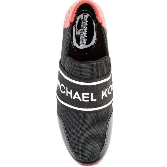 MICHAEL KORS Women's Felix Trainer Small Tech Sneakers Black - Picture 3 of 5